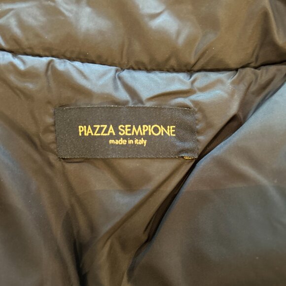 Piazza Sempione Ladies Jacket, Wool, Fur Collar, Quilted Puffer, Size 8, Gray - Picture 6 of 9